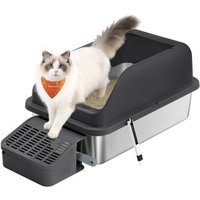 FEANDREA Katzenklo Edelstahl XXL, Offene Katzentoilette mit Schaufel, für Große Katzen FEANDREA Katzenklo Edelstahl XXL, Offene Katzentoilette mit Schaufel, für Große Katzen von FEANDREA