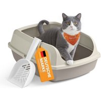 FEANDREA Katzenklo mit hohen Seitenwänden, offene Katzentoilette, mit Schaufel von FEANDREA
