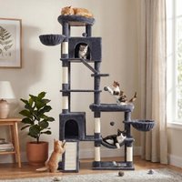 FEANDREA Kratzbaum, 202 cm hoch, Katzenbaum, für große Katzen, Katzenkratzbaum dunkelgrau von FEANDREA