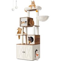 FEANDREA Kratzbaum 185cm mit Katzenklo-Schrank von FEANDREA