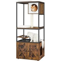 FEANDREA Kratzbaum 3-in-1 mit erhöhter Napfständer braun FEANDREA Kratzbaum 3-in-1 mit erhöhter Napfständer braun von FEANDREA