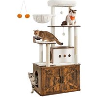 FEANDREA Kratzbaum Katzenklo-Schrank erhöhte Fressnäpfe braun FEANDREA Kratzbaum Katzenklo-Schrank erhöhte Fressnäpfe braun von FEANDREA
