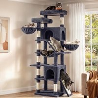 FEANDREA Kratzbaum groß,206cm hoch, für Große Katzen,Mehrkatzenhaushalt dunkelgrau von FEANDREA