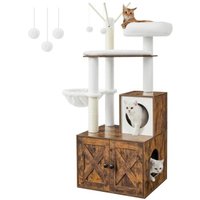 FEANDREA Kratzbaum mit Katzenklo-Schrank 2-in-1 braun FEANDREA Kratzbaum mit Katzenklo-Schrank 2-in-1 braun von FEANDREA