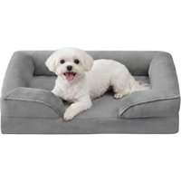 FEANDREA Orthopädisches Hundebett M-XXXL, abnehmbarer Bezug, erhöhte Ränder, rutschfest M von FEANDREA