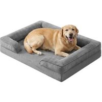 FEANDREA Orthopädisches Hundebett M-XXXL, abnehmbarer Bezug, erhöhte Ränder, rutschfest XXL von FEANDREA