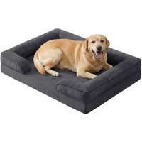 FEANDREA Orthopädisches Hundebett M-XXXL, abnehmbarer Bezug, erhöhte Ränder, rutschfest von FEANDREA