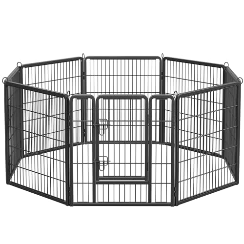 Feandrea Freilaufgehege, Laufstall DIY, mit 8 Gitterplatten je 77 x 80 cm, 2 L-förmige Riegel, transportabel, für innen und außen, extra große Haustiere ohne Halsband, schwarz PPK88H Feandrea Freilaufgehege, Laufstall DIY, mit 8 Gitterplatten je 77 x 80 cm, 2 L-förmige Riegel, transportabel, für innen und außen, extra große Haustiere ohne Halsband, schwarz PPK88H von Feandrea