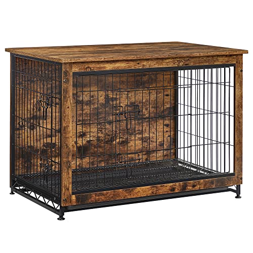Feandrea Hundekäfig Möbel, Beistelltisch, Hundebox, Moderne Hundehütte Indoor für Hunde bis zu 32 kg, hochbelastbar, Hundehaus für Zuhause, herausnehmbares Tablett, 2 Türen, vintagebraun PFC003X01 Feandrea Hundekäfig Möbel, Beistelltisch, Hundebox, Moderne Hundehütte Indoor für Hunde bis zu 32 kg, hochbelastbar, Hundehaus für Zuhause, herausnehmbares Tablett, 2 Türen, vintagebraun PFC003X01 von Feandrea