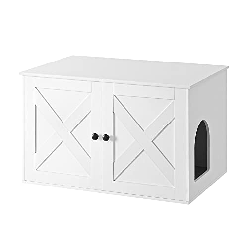 Feandrea Katzenhaus, Katzenklo-Schrank mit herausnehmbarer Trennwand, Tisch, 80 x 53 x 50 cm, weiß PCL002W01 Feandrea Katzenhaus, Katzenklo-Schrank mit herausnehmbarer Trennwand, Tisch, 80 x 53 x 50 cm, weiß PCL002W01 von Feandrea