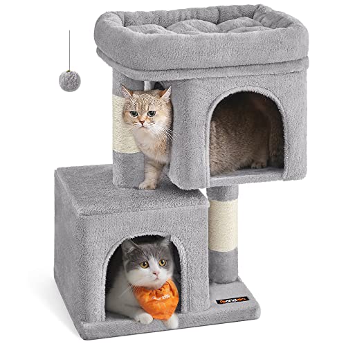 Feandrea Kratzbaum klein, 67 cm Katzenbaum, Katzenhaus für Kätzchen bis zu 3 kg, große Plattform, Sisalstämme, hellgrau PCT611W01 Feandrea Kratzbaum klein, 67 cm Katzenbaum, Katzenhaus für Kätzchen bis zu 3 kg, große Plattform, Sisalstämme, hellgrau PCT611W01 von Feandrea