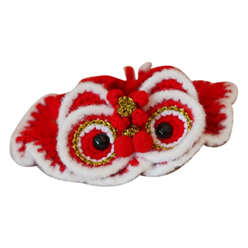 Chinesisches Neujahrs-Katzenkostüm, Hundekostüm, Niedliches Tier, Leuchtende Farben für Katzen (Roter Schal S) von FEAW