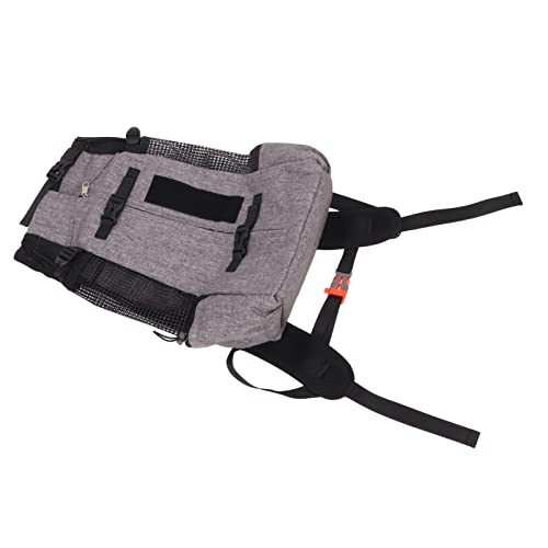 FEAW Hunderucksack, Leichter Haustierrucksack aus Weichem Nylon, Tragbar mit Reflektierendem Streifen für Unterwegs (Grau) von FEAW
