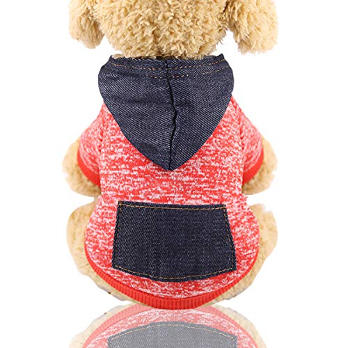 FEDBNET Hunde-Sweatshirt, Dicker Nadelstoff, Denim-Tasche, Wollpullover, für Hunde und Katzen von FEDBNET