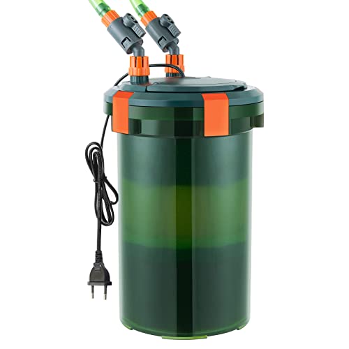 FEDOUR 1500L/H Aquarium Außenfilter, 15W Einstellbarer Aquarium Kanisterfilter, Aquarien Außenfilter mit Filtermaterial für 75-500L Aquarium (1500L/H) von FEDOUR