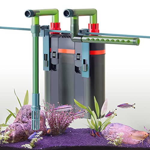 FEDOUR 450L/H Aquarium Außenfilter, 5W Einstellbarer Aquarium Kanisterfilter, Aquarien Außenfilter mit Filtermaterial für 35-120LL Aquarium (600L/H) von FEDOUR