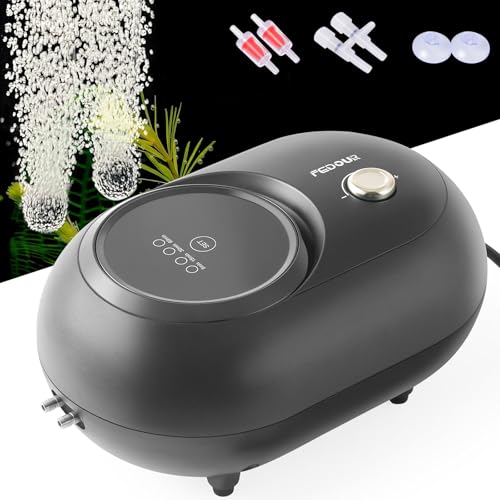 FEDOUR 6W Aquarium Luftpumpe mit Ozon, Leistungsstarke Einstellbare Sauerstoffpumpe für Aquarien bis zu 1200L, Leiser Aquarium-Luftsprudler FEDOUR 6W Aquarium Luftpumpe mit Ozon, Leistungsstarke Einstellbare Sauerstoffpumpe für Aquarien bis zu 1200L, Leiser Aquarium-Luftsprudler von FEDOUR