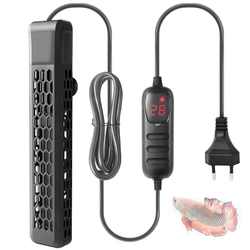 FEDOUR Aquarium PTC-Heizung mit Controller: 200W Digitales Heizgerät für Fisch- und Schildkrötenbecken 100-200L, Unterwasser-Heizung mit Schutzabdeckung von FEDOUR
