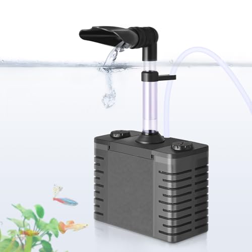 FEDOUR 3-in-1 Aquariem Filter, Ultra Leise Aquarium Schwammfilter, Multi-Filtration Aquarium Innenfilter mit Biochemischem Schwamm & Keramische Kugeln, für 20-80L Aquarium von FEDOUR