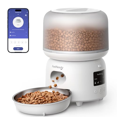 FEELNEEDY Futterautomat für Katze mit APP, 2.4G WiFi Katze Futterautomat, Bis zu 10 Mahlzeiten pro Tag, Warnungen bei Lebensmittelstau und niedrigem Batteriestand, Katzennapf aus Edelstahl, 3L FEELNEEDY Futterautomat für Katze mit APP, 2.4G WiFi Katze Futterautomat, Bis zu 10 Mahlzeiten pro Tag, Warnungen bei Lebensmittelstau und niedrigem Batteriestand, Katzennapf aus Edelstahl, 3L von FEELNEEDY