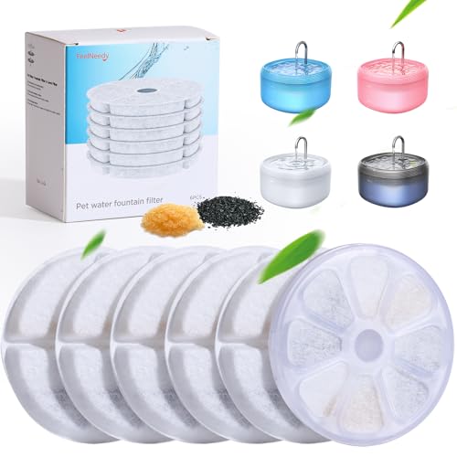 FEELNEEDY ersatzfilter 6pcs für Katzen Hunde 3,2L/3,5L Trinkbrunnen & Wasserspender(FN-W06/W08L) von FEELNEEDY