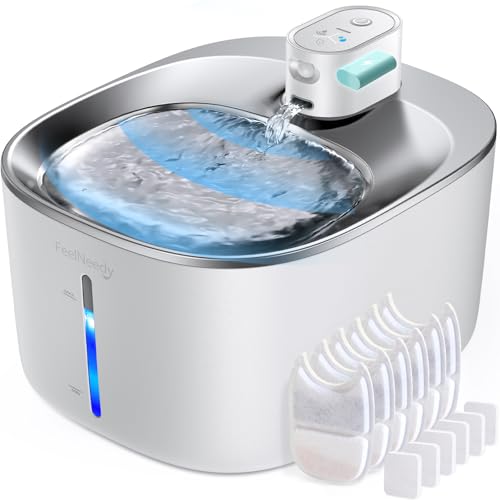 Katzentrinkbrunnen Kabellos mit Bewegungsmelder Batteriebetrieben Trinkbrunnen für Katzen Edelstahl Con Sensor, FEELNEEDY 4L Katzenbrunnen Ohne Strom Leiser mit 6 Filter+12 Schwämme-ABS Weiss Katzentrinkbrunnen Kabellos mit Bewegungsmelder Batteriebetrieben Trinkbrunnen für Katzen Edelstahl Con Sensor, FEELNEEDY 4L Katzenbrunnen Ohne Strom Leiser mit 6 Filter+12 Schwämme-ABS Weiss von FEELNEEDY