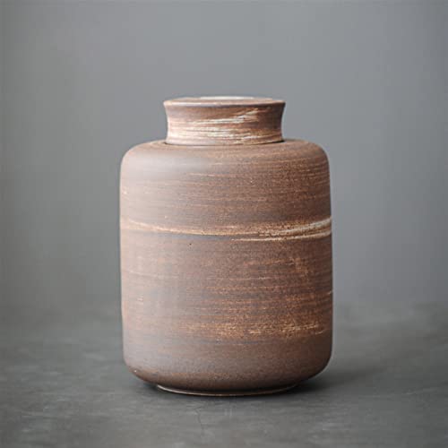 FEILIV Große Urnen Menschliche Asche Beerdigung Keramik Haustier Urnen Asche Halter Versiegelt Einäscherung Erwachsene Keepsake Loving Memorial 82501 Tierurne(Brown,L) von FEILIV