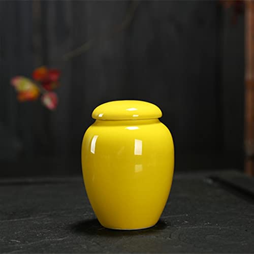 FEILIV Pet Urn for Dogs Cats Ashes Keepsake Memorial Box Funeral Set Burial Urns for Cremated Remains Ash Vial Adult Funeral Urn Pet Cat and Dog Urn 36322 Tierurne(Yellow) von FEILIV