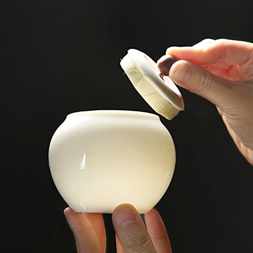 Tierurne Talg Jade Weißes Porzellan Keramik Feuerbestattungsglas Mini Trompete Versiegeltes Glas Vorratsglas Souvenir Jade Wie Porzellan Tierurne(6) von FEILIV
