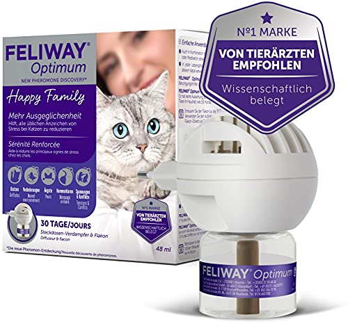 FELIWAY® Optimum Start-Set | Anti Stress Katze | Verdampfer für Steckdose & Nachfüllfkakon 48ml von FELIWAY