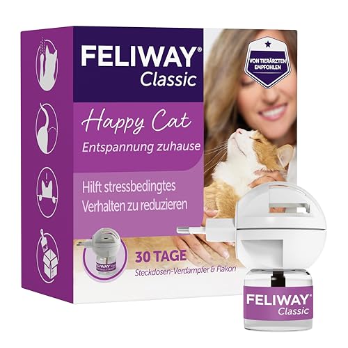 FELIWAY Classic 30 Tage Pheromon Verdampfer Start-Set, 48ml - Hilft Anzeichen von Stress bei Katzen und Kitten zu reduzieren, von Tierärzten empfohlen, klinisch getestet FELIWAY Classic 30 Tage Pheromon Verdampfer Start-Set, 48ml - Hilft Anzeichen von Stress bei Katzen und Kitten zu reduzieren, von Tierärzten empfohlen, klinisch getestet von FELIWAY