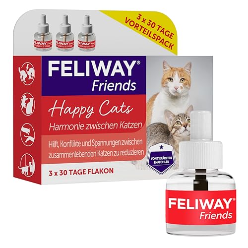 FELIWAY Friends 3x30 Tage Vorteilspack für Pheromon Verdampfer, 3x48ml - Hilft Anzeichen von Stress bei Katzen und Kitten zu reduzieren, von Tierärzten empfohlen, klinisch getestet FELIWAY Friends 3x30 Tage Vorteilspack für Pheromon Verdampfer, 3x48ml - Hilft Anzeichen von Stress bei Katzen und Kitten zu reduzieren, von Tierärzten empfohlen, klinisch getestet von FELIWAY
