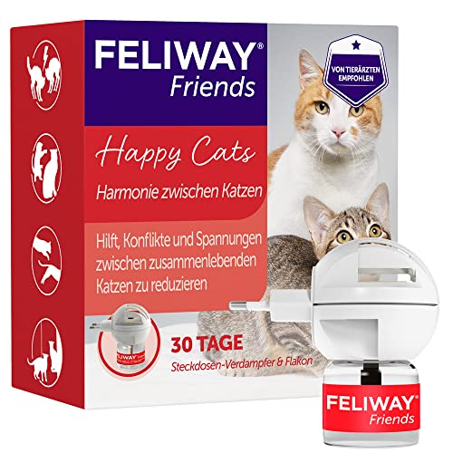 FELIWAY Friends 30 Tage Pheromon Verdampfer Start-Set, 48ml - Hilft Anzeichen von Stress bei Katzen und Kitten zu reduzieren, von Tierärzten empfohlen, klinisch getestet von FELIWAY