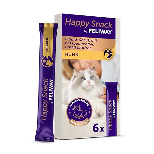 Happy Snack by FELIWAY, Huhn Geschmack, leckerer, beruhigender Leckerbissen, 6 cremige Snacksticks - Hilft Katzen, Sich enspannter zu fühlen, Entspannung zum Snacken Happy Snack by FELIWAY, Huhn Geschmack, leckerer, beruhigender Leckerbissen, 6 cremige Snacksticks - Hilft Katzen, Sich enspannter zu fühlen, Entspannung zum Snacken von FELIWAY
