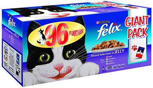 Felix Erwachsene Katze Nass Nahrungsbeutel - 96 Pouches von FELIX