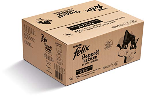 FELIX Katzennassfutter Doppelt Lecker in Gelee Geschmacksvielfalt vom Land 120 x 85 g von Felix