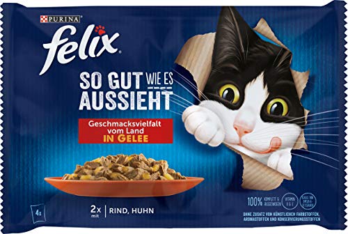 Felix Katzennassfutter So gut wie es aussieht in Gelee Geschmacksvielfalt vom Land, 4.080 kg von Felix