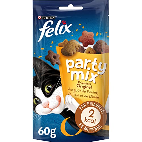 Felix Snack Party Mix original Huhn, Leber & Truthahn Geschmack, 8er-Pack (8 x 60g) von Felix