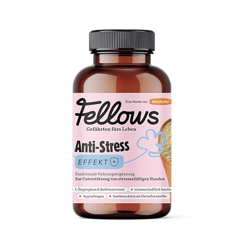 Fellows Anti-Stress Effekt Supplement 200 g – natürliche Entspannung für Hunde mit Grünem Hafer, Baldrian, Passionsblume, Hopfen & Taigawurzel – hypoallergen, frei von Zusatzstoffen, Made in Germany von FELLOWS