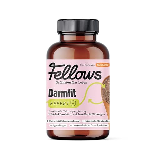Fellows Darmfit Effekt Supplement 200 g – Getreidefrei, Flohsamenschalen & Insektenprotein zur Stabilisierung der Darmflora, Made in Germany – Verdauung & Durchfall-Linderung von FELLOWS