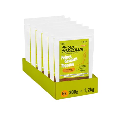 Fellows Feines Gemüse Topping – Ergänzungsfuttermittel für Hunde, getreidefrei, schonend gedämpft, mit Kürbis und Karotten, unterstützt die Verdauung - 6 x 200 g von FELLOWS