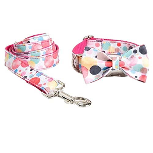 Bubble Pet Hundehalsband, Leine, Fliege, Set, Polyester, Bowtie Pet Halsband, bequeme Leine, Halsband, weiche Hundeleine (23-30 cm) von FENGJISUN