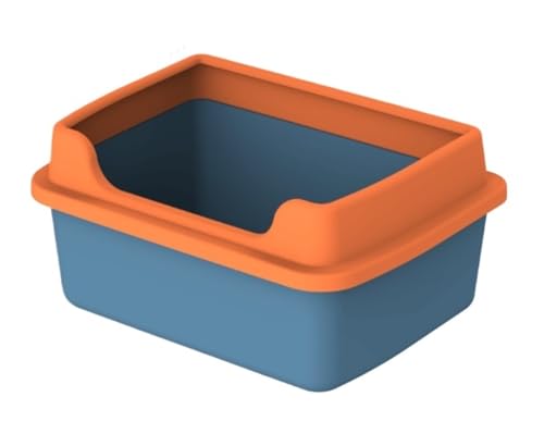 FENGJISUN Katzentoilette Katzenklo Katzentoilette Für Kätzchen, Tragbar, Abnehmbar, Hohe Seiten, Katzentoilette Mit Rahmen Für Kleintiere Katzen Zubehör(Blue) von FENGJISUN