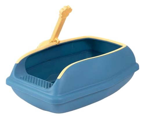 FENGJISUN Katzentoilette Katzenklo Katzentoilette Für Kleine Katzenstreu, Hohe Seitenwände, Stabil, Leicht Zu Reinigen, Halbgeschlossener Katzensandkasten, Bettpfanne Katzen Zubehör(Blue,28x48x22 cm) FENGJISUN Katzentoilette Katzenklo Katzentoilette Für Kleine Katzenstreu, Hohe Seitenwände, Stabil, Leicht Zu Reinigen, Halbgeschlossener Katzensandkasten, Bettpfanne Katzen Zubehör(Blue,28x48x22 cm) von FENGJISUN