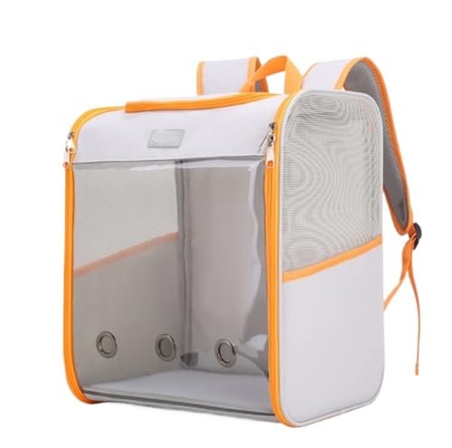 FENGJISUN Transporttasche Katze Hund Haustier-Rucksack, Katzen-Tragetasche, Tragbarer Outdoor-Reise-Haustierträger, Hunderucksack Hunderucksack(Orange) von FENGJISUN