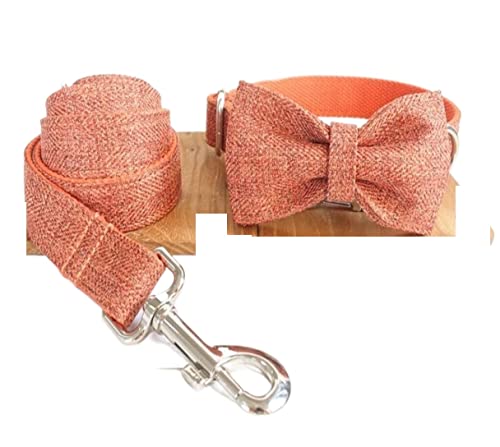 Hundeleine, Anzug, Fliege, Hundehalsband, personalisierbar, aus Nylon, für Mädchen, Jungen, Hunde, verstellbar, weiche Hundeleine (49-55 cm) von FENGJISUN