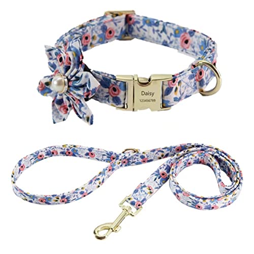 Hundeleine, Nylon, Hundegeschirr, Kotbeutel-Set, verstellbar, bedruckt, für Hunde, Haustierleine (A, 25–40 cm) von FENGJISUN