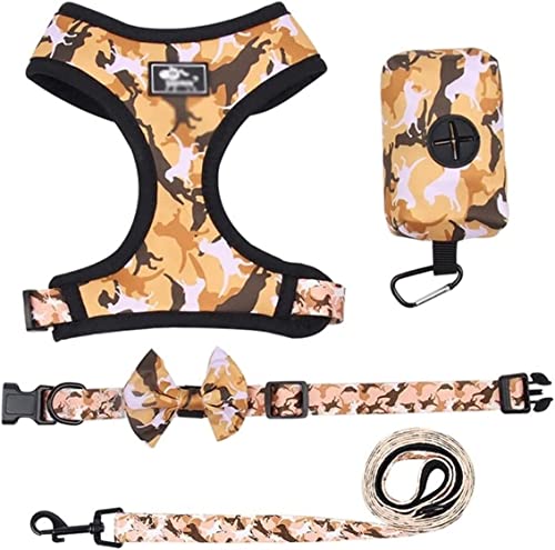 Hundeleine, Weste, Leine und Halsband, Set für kleine Hunde, verstellbare Brustleine für Haustiere, verstellbare Leine für Haustiere, weiche Hundeleine (Orange, 29-40 cm) von FENGJISUN