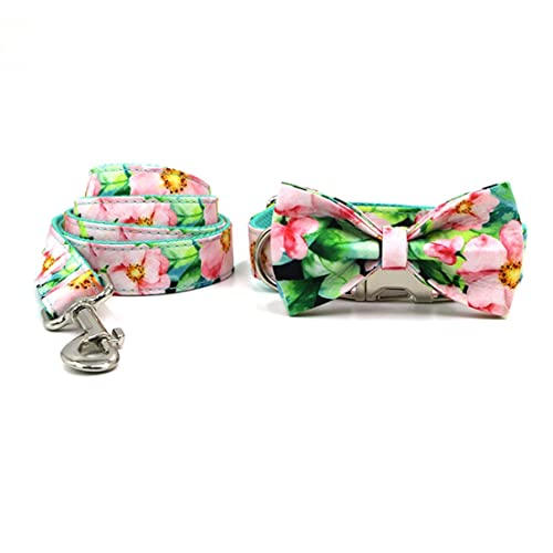 Hundeleine Halsband Mit Schleife Für Kleine Hunde Benutzerdefinierte Gravur Halsband Für Haustiere Dauerhafter Druck Einstellbare Kragen Und Leine Set Hundeleine Verstellbare(23-30cm) von FENGJISUN