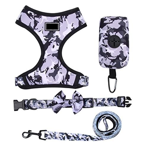 Hundeleine Hundegeschirr Westeleine Und Halsband Set Für Kleine Hunde Verstellbarer Haustier Brustgurt Einstellbare Leine Set Hundeleine Verstellbare(Lila,41-52cm) von FENGJISUN
